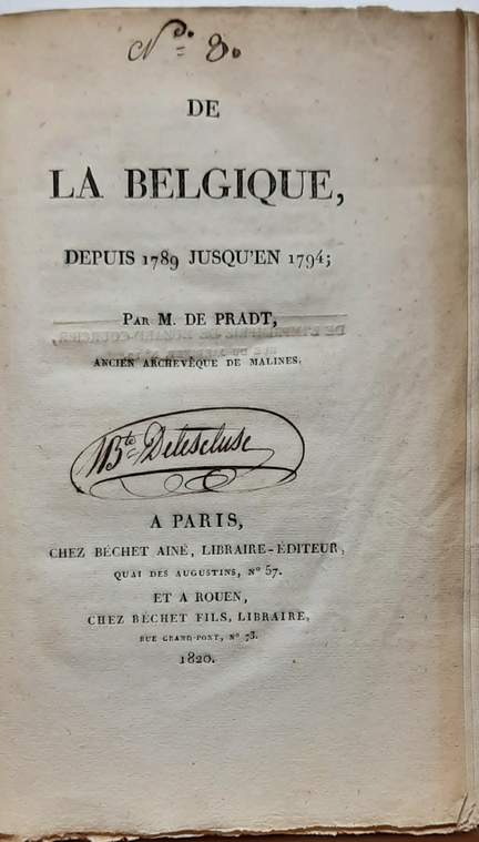 De la Belgique, depuis 1789 jusqu'en 1794