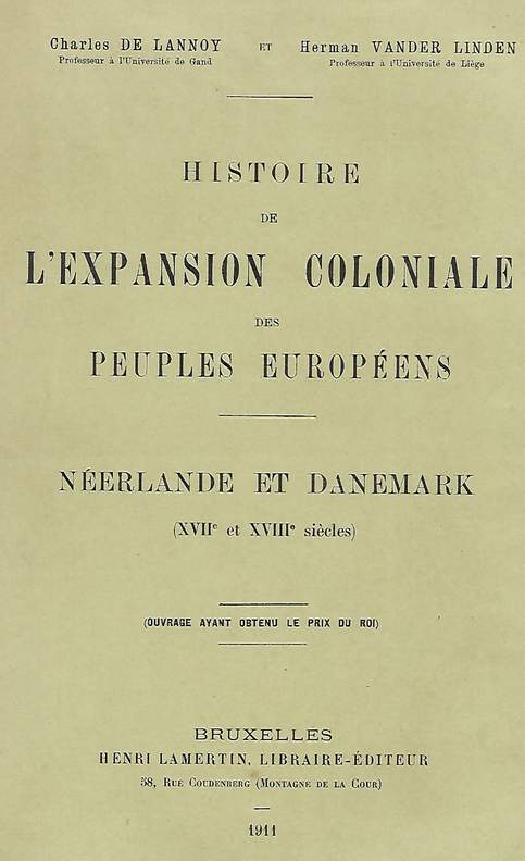 Book cover 19111516: DE LANNOY Charles, VANDER LINDEN Herman | Histoire de l
