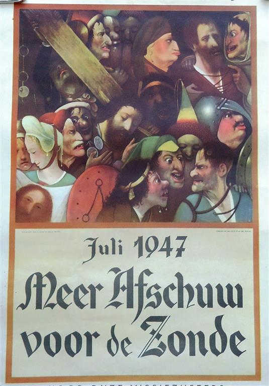 Book cover 1947000001: VAN EYCK en Jeroen Bosch (reproductie van detail) | AFFICHE: Juli 1947: Meer afschuw voor de Zonde