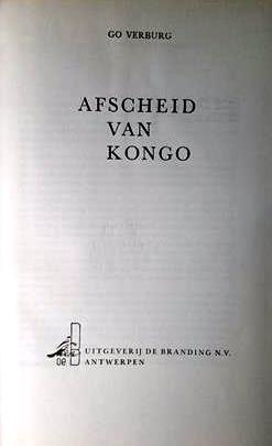 Book cover 19600010: VERBURG G.  | Afscheid van Kongo