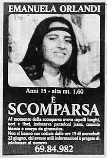 Article 198306221588: Emanuela Orlandi (born 14 January 1968) was a citizen of Vatican City who mysteriously disappeared on 22 June 1983. 