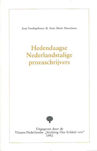 Book cover 19920034: GOEDEGEBUURE Jaap & MUSSCHOOT Anne Marie | Hedendaagse Nederlandstalige prozaschrijvers