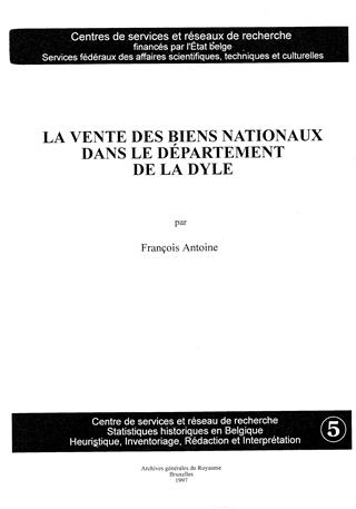 La Vente des Biens Nationaux dans le Département de la Dyle