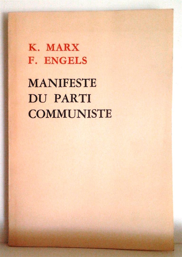 Book cover 201406071915: MARX Karl, ENGELS Friedrich | Manifeste du Parti Communiste