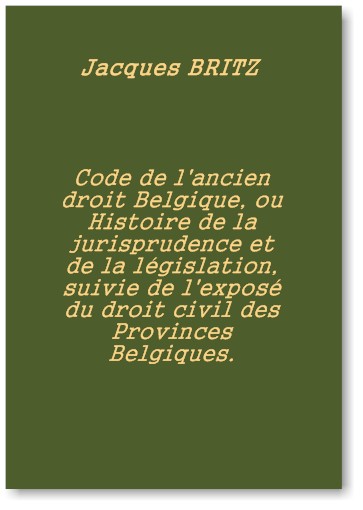 Book cover 201510072343: BRITZ Jacques | Code de l