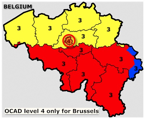 Article 201511222338: OCAD zet Brussel op niveau 4 dreiging terrorisme - Antibacteriële beschermkledij vorige week gestolen in Parijs
