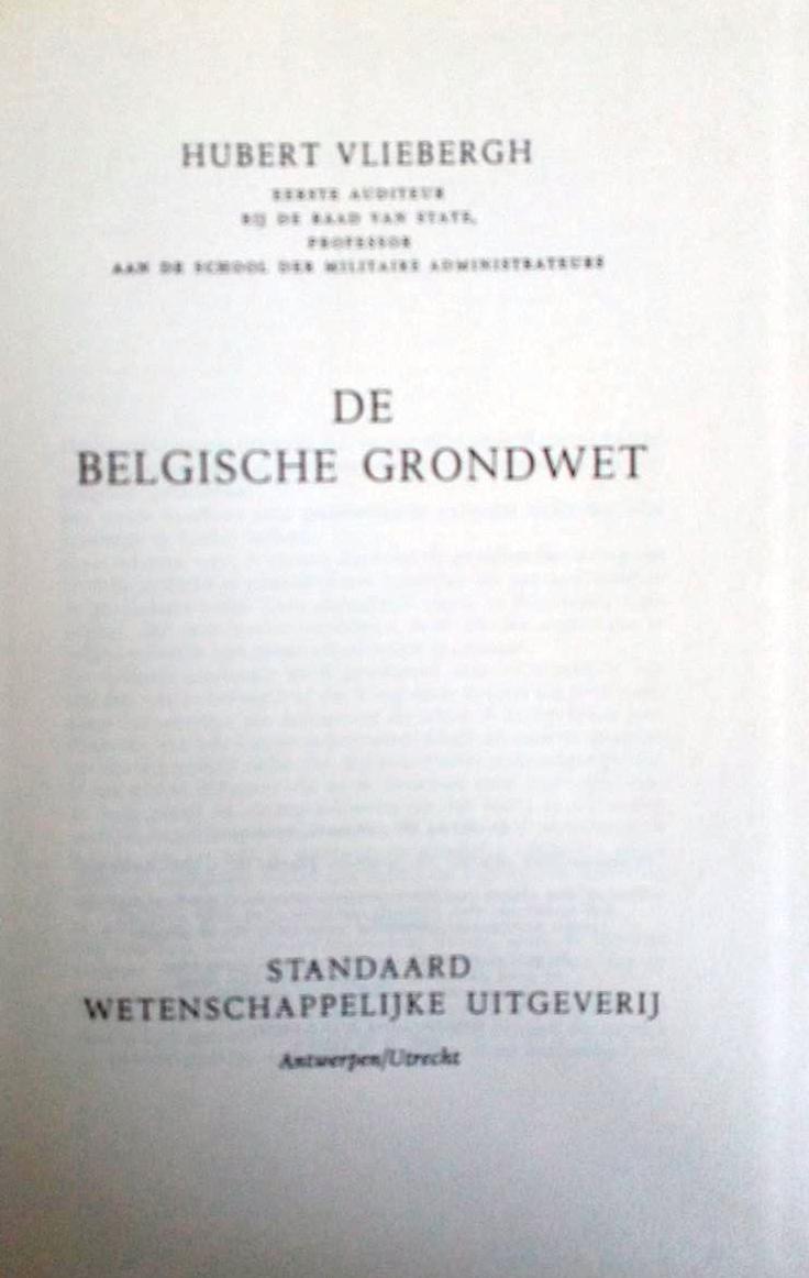Book cover 201709191501: VLIEBERGH Hubert | De Belgische Grondwet.