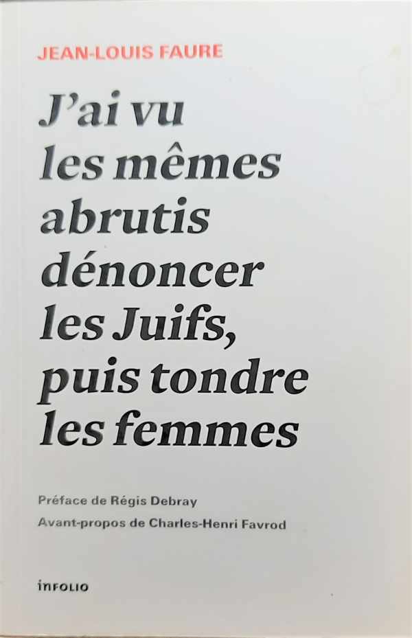 Book cover 202303182134: FAURE Jean-Louis, DEBRAY Régis (préface), FAVROD Charles-Henri ( Avant-propos) | J