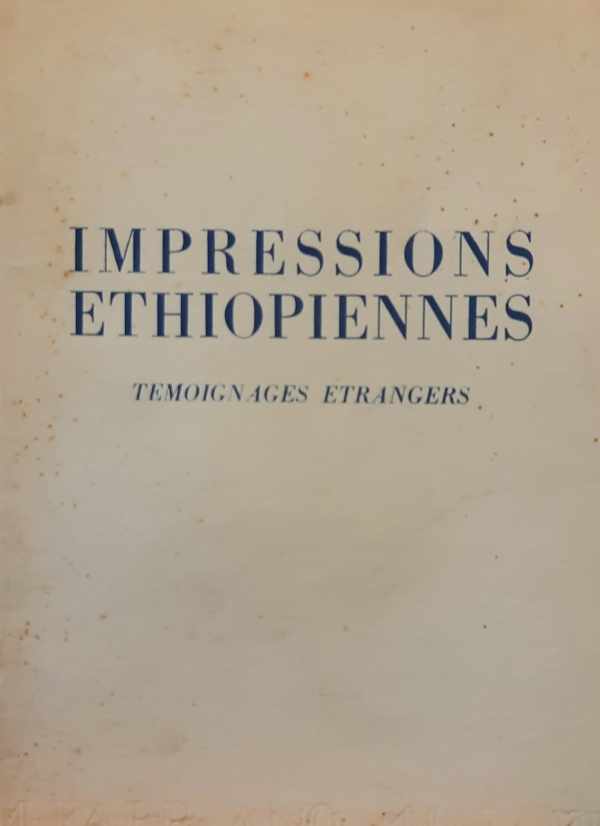 Book cover 202407241533: HELSEY Adouard | Impressions Ethiopiennes. Temoignages Etrangers
