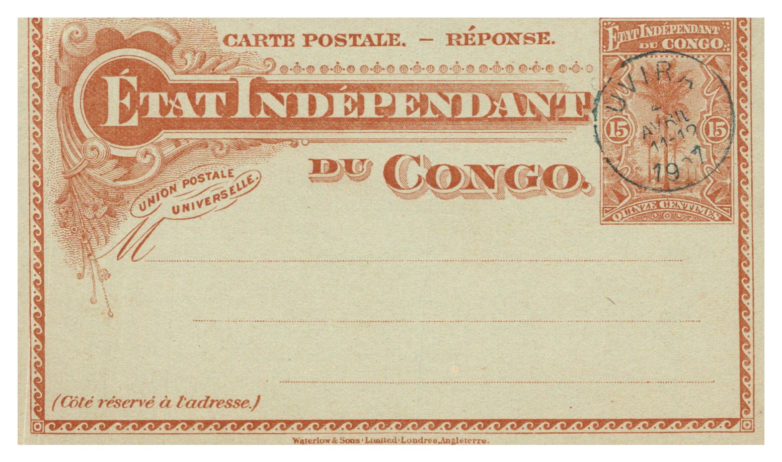 Postkaart Congo - EIC (blanco)